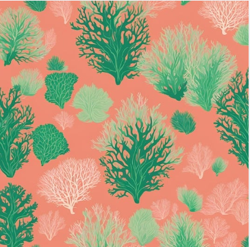 coral and green color combination 