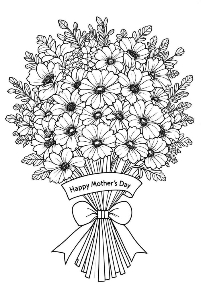 happy mothers day coloring for kids