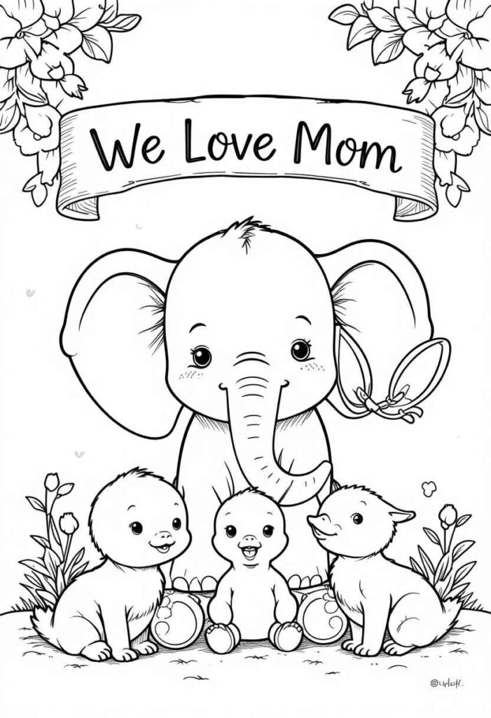 we love mom coloring page